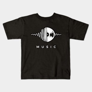 Music Soundwaves Vinyl Record Kids T-Shirt